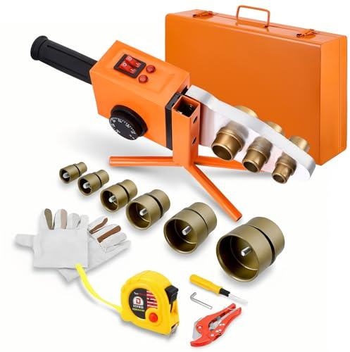 Muffenschweißgerät, 1600W PPR Rohr Schweißgerät Profi-Rohrschweißgerät für Kunststoffrohre Ø20–63 mm 14-teiligem Zubehör 50–300°C Temperaturregelung für PE PP PB PVDF Rohre