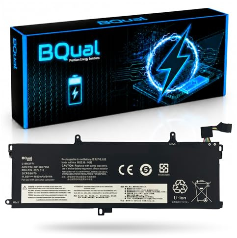 BQual L18M3P71 L18M3P73 L18M3P74 Laptop Akku für Lenovo ThinkPad P43s T14-11,55 V 4800 mAh / 56 Wh Li-Ion Ersatzakku Schwarz Notebook Akku Batterie Austauschakku