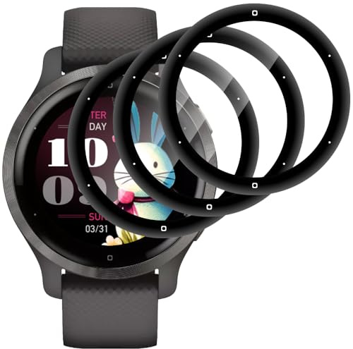 Beukei 3 Stück Panzer Schutz Glas für Garmin Venu 2s, Folie Panzerglas Film,9H Härte,HD Klare,Blasenfrei,Anti-Kratzen, Handyfolie