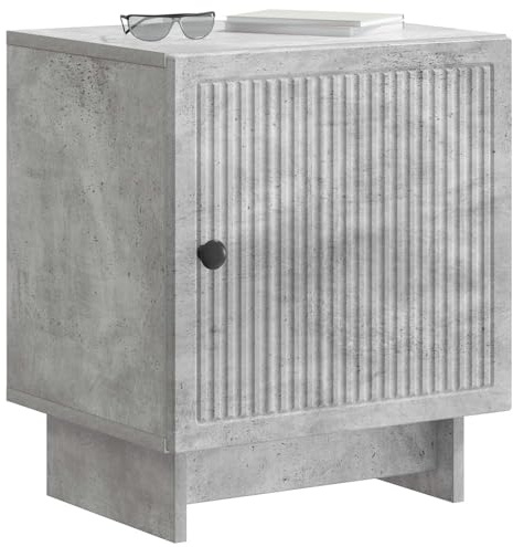 vidaXL Nachttisch Betongrau 43 x 34,5 x 50 cm Holzwerkstoff, Vintage Schlafzimmer-Schrank, rechteckige Aufbewahrung, praktischer Organizer, Elegantes Nachtmöbel, kompakt