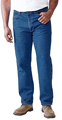 Wrangler Men's Trail Trekker Relaxed Fit, Stonewashed, 46W x 34L