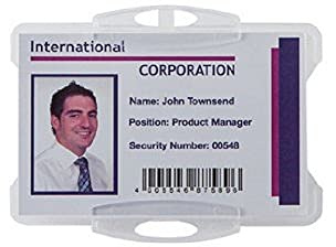 Durable Security Pass Holder - Holds 1 ID Badge - Perfect for Building Access - Can be Combined with Any Lanyard - Pack 0f 50
