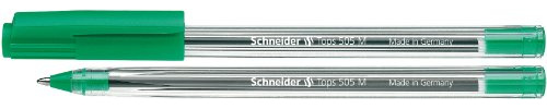 Schneider Tops 505 Kugelschreiber (Clipkappe, Edelstahlspitze, M) 50er Packung grün