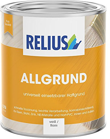 Relius Allgrund Haftgrund 2,5 Liter Graugrün - Universell einsetzbar für Eisen, Stahl, Zink, NE-Metalle, Hart-PVC, Holz