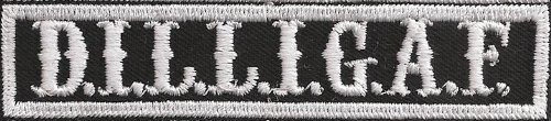 SOA sw, DILLIGAF Namensschild Rangabzeichen Motorad Kutte Patch Aufnäher