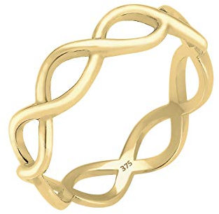Elli PREMIUM Ring Damen im Infinity Trend in 375er Gelbgold
