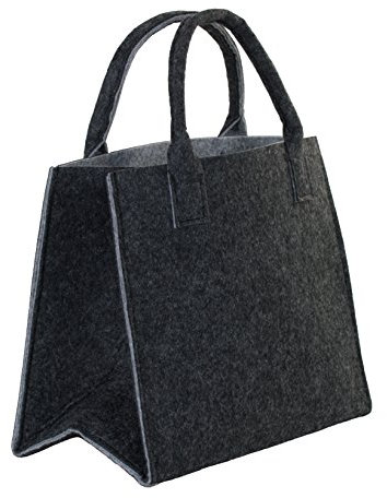 Brandsseller Praktische Einkaufstasche Shoppingbag Freizeittsche Aufbewahrungsbehälter aus Filz - ca. 35 x 20 x 28 cm - Anthrazit/Grau