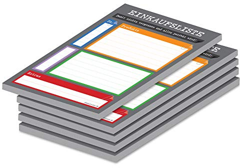 PRICARO Einkaufsliste Perfekt, anthrazit, A6, 5 Stück
