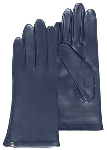 ISOTONER Gants cuir doublés soie femme,Marine,6 (XXS)