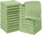 Utopia Towels - Flannel Face Cloths Set - 30 x 30 cm - 100% Ring Spun Cotton, Premium Quality Washcloths, Highly Absorbent and Soft Feel Face Towels, Perfect for Cleaning Dishes (24-Pack, Sage Green)