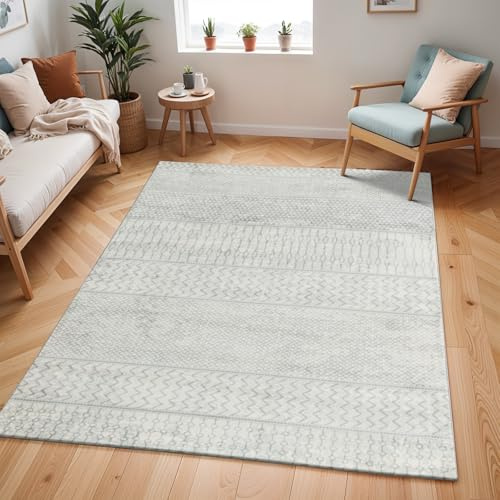 Livabliss Adele Buenos Aires Geometric Rug, Boho – 200x290 cm, Grey & Ivory