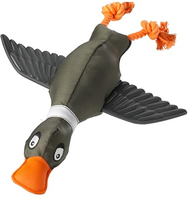 House of Paws Duck Thrower Khaki Dog Toy with TPR Textured Wings