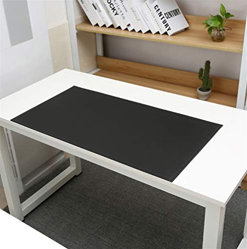 SK Studio Schreibtischunterlage mit Kantenschutz wasserdichte PU Leder, rutschfeste mit Mausunterlage für Computertastatur, PC und Laptop Schwarz 80x42cm