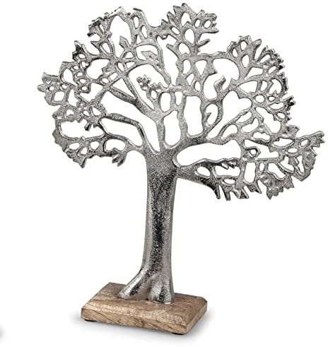 formano Deko lebensbaum aus Alu Mango Holz zum Stellen Aufsteller 34 cm Tischdeko Dekoration
