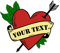 Custom Personalized Name Heart and arrow Temporary Tattoo Waterproof love Valentine's day Lover gift