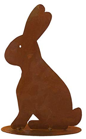 Rostikal Edelrost Osterhase 31cm - Wetterfeste Vintage-Gartendeko für das Osterfest im Shabby-Chic-Stil