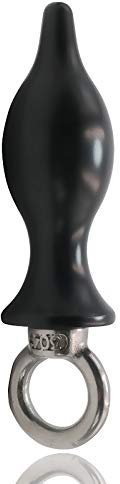 Metall Analplugs Analplug Anfänger Herren Edelstahl Butt Plug, Mit Pull-Ring Stehen Verfügung, Für Anus Und Vagina Verwendet Werden Können, Größten Ø2.4 cm,Schwarz