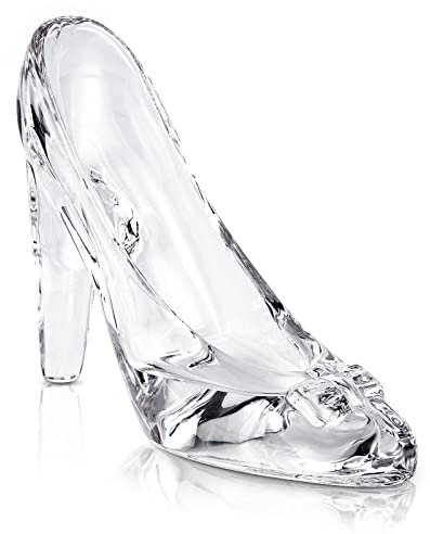 SHOWLOUE Cinderella Schuh Dekor, Kristall High Heels Schuhe Ornamente Glas Slipper Dekoration Geschenk für Hochzeit Geburtstag Halloween Weihnachten Party, Transparent