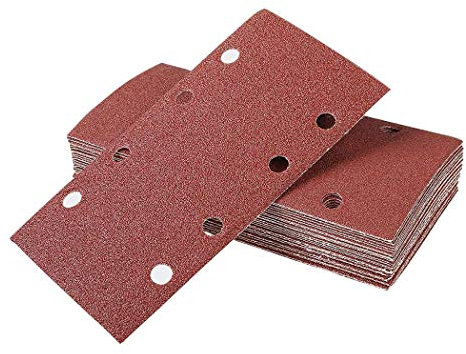 Klett Schleifpapier 93 x 185 mm, 35 St. Schleifblätter, 5 Körnungen 5*P40, 5*P60, 5*P80, 10*P120, 10*P240, 8 Löcher Schleifstreifen, für Schwingschleifer
