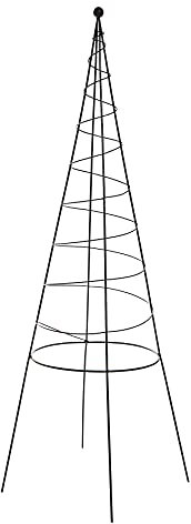 RUDDINGS WOOD Spiral Metal Garden Black Obelisk Climbing Plant Support Pyramid Cage Frame 90cm High