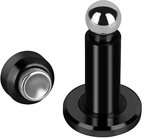 Hommyzone Magnetischer Türstopper, höhenverstellbar, strapazierfähig, magnetischer Türstopper, 304 Edelstahl, Türhalter mit Wand- und Bodenmontage, Schwarz