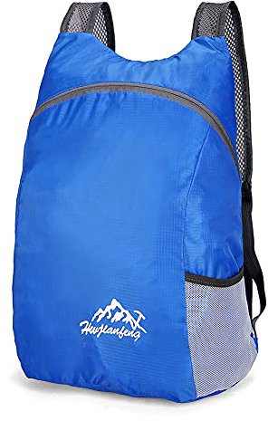 LYEAA Leichter, faltbarer Rucksack, OutdoorReisen, wasserdichter Tagesrucksack, Sport, Reisen, Camping, Wandern, for Männer, Frauen, Kinder, Outdoor, Camping, Reisen, Radfahren, blau, Einheitsgröße