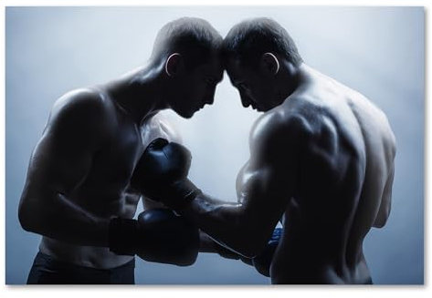 Postereck - 3081 - Boxkampf, Boxen Kampf Sport Fight Training - Wandposter Fotoposter Bilder Wandbild Wandbilder - Leinwand - 60,0 cm x 40,0 cm
