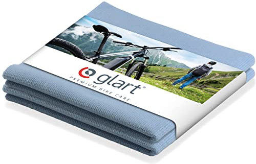 Glart 42BBF 2er Set Mikrofasertücher BLAU für die Fahrradpflege, 40x40 cm, FAHRRAD Microfasertücher weich, saugstark; kratzerfreie, fusselfreie Fahrradpflege, Poliertücher