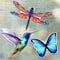 3 Paar Fliegengittertüren Magnete - Doppelseitige Dekorative Flexible Aufkleber für Fliegengitter, Schmetterling, Libelle, Kolibri