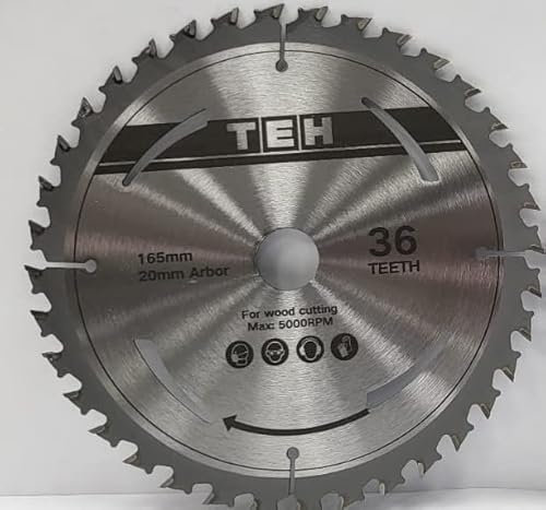 165mm TCT Saw Blade 36t 20mm Bore Tungsten carbide teeth for Wood Cutting fits Evolution Bosch Makita Ryobi