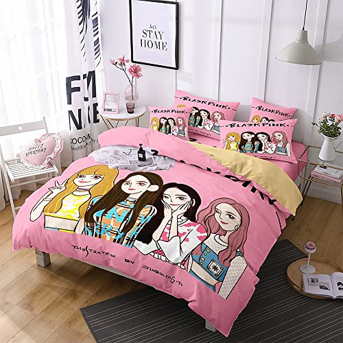 Zbeiba Bettwäsche 135x200 cm,3D Digital Print Kinder Bettwäsche Set Jungen & Mädchen Bettbezug und Kissenbezug(pk2B11,135x200+2 * 80x80)