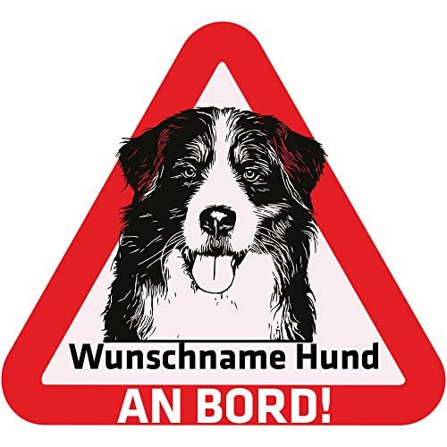 Indigos UG - Namensaufkleber Hund - Berner Sennenhund - Aufkleber mit Namen & Wunschtext - individuell personalisiert - Auto - Motorrad - LKW