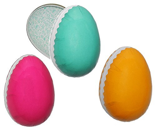alles-meine.de GmbH 3 TLG. Set: Füll - Pappeier 12 cm - einfarbig bunt - pink - türkis - gelb - Osterei/Ei zum befüllen - Deko Pappe Papp Pappeier Dekoei Pappostereier Füllen -..
