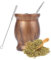 STOUCLA Juego de vasos de té mate, con pajita y un cepillo de limpieza, para té mate, madera