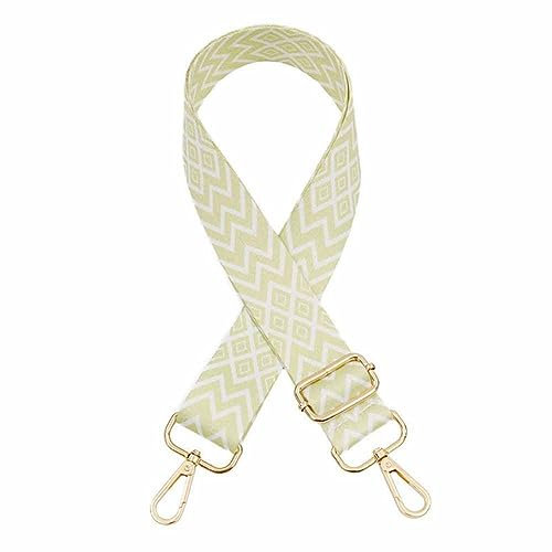 SHTGOI Taschengurte Verstellbarer Schultergurt 3.8cm Breite Rautenförmige Schulterriemen Doppelseitiges Muster Geflochten Umhängegurt Ethno-Stil Taschenriemen für Damen Taschen Zubehör Hellgrün