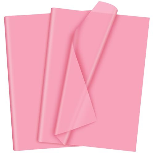 Morcheiong 120 Blatt rosa Seidenpapier, Kunst-Geschenkverpackung, Seidenpapier, Großpackung, Geschenkverpackung, für Bastelarbeiten, Blumen, Geburtstagsparty, Festival (50 x 37 cm)