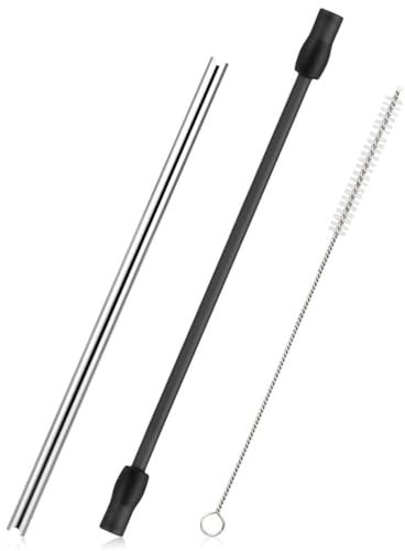 ANCLLO Stainless Steel Milk Tube with Cleaning Brush Accessory Set Compatible with Simens EQ6 Bosch VeroAroma Fully Automatic Coffee Machines
