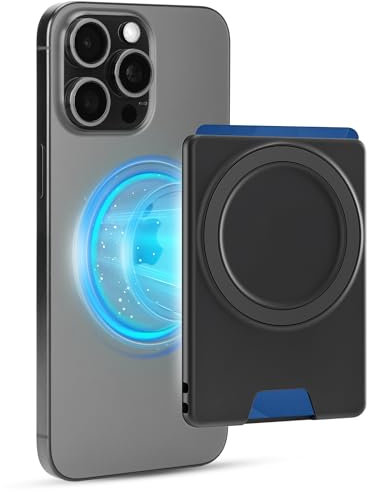 PROfezzion Portefeuille Magnétique Double Face, Porte-Cartes Antidérapant 2 Cartes avec Mag Safe pour iPhone 17 16 15 14 13 12 Pro Max Air & Coques MagSafe (0,3) – Noir