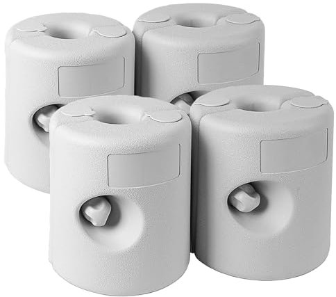 Trendi Gazebo Weights Set of 4 | Gazebo Leg weights for Outdoor/Garden, Marquees, Market Stalls, Party Tents | Pole Anchor | Weather Resistant Plastic Gazebo | Fill with Sand or Water - White, T-292