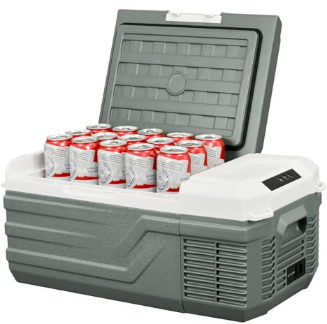 Alpicool NL15 Car Refrigerator 15L (-20℃-20℃) 12V Portable Car Fridge Freezer Refrigerators 12V/24V DC 100~240 Volt AC Electric Cooler Box for Camping RV Road Trip Picnic Truck Camper