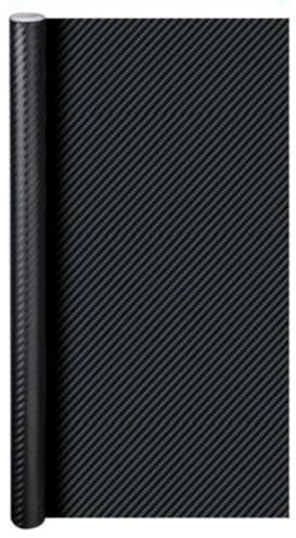 Acan Tradineur - Película Decorativa para Coche, lámina, Cinta autoadhesiva, Rollo de Film, Fibra Carbono, Tuning, Vinilo, Impermeable (Negro - 50 x 200 cm)