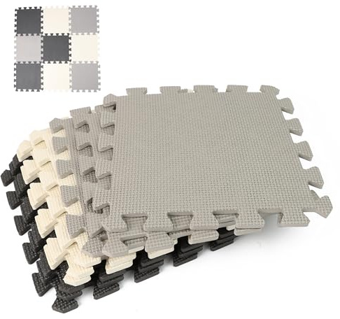 DIVCHI Foam Play Mats Thick Soft Floor Interlocking Mat Floor Puzzle Mat For Children's Playing And Adult Gym And Exercise (Pack Of 9)