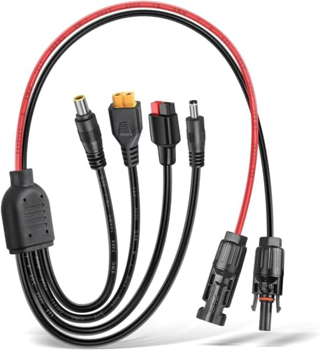 DC Solarladekabel 1m, Solarstecker XT60 Stecker Solarkabel 12AWG Solarpanel Adapter
