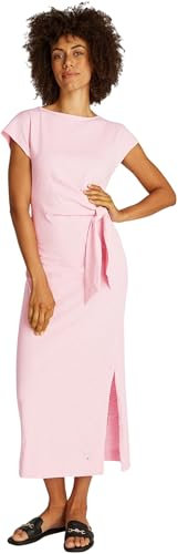 Tommy Hilfiger Robe Femme Knot Midi avec Col Bateau, Rose (Classic Pink), S