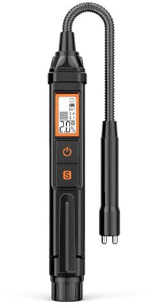 Aicevoos NC Tester Liquido Freni, Tester del Liquido con Display LCD, dell'olio Penna di Prova, Tester Fluido Freni con allarme acustico e visivo, Liquido Freni Tester per DOT3 DOT4 DOT5