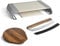 BURNHARD Pizzaaufsatz Bundle 3-tlg. für Gasgrills, Pizzacover mit 2 Cordierit-Pizzasteinen inkl. Pizzabrett & Wiegemesser, ideal für FRED & EARL Gasgrills, neapolitanische Pizza in 90-120 Sekunden