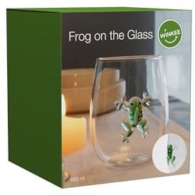 Winkee - Handgemachtes Frosch Glas | Kristall-Trinkglas | Dessertglas mit Frosch | Hochwertige Gläser für alle Anlässe | Geschenk für Geburtstag, Hochzeit, Jubiläum