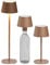 Northpoint 3in1 LED Tischlampe Flaschenleuchte max. 45cm hoch mit 3000mAh Akku 200lm warmweißes Licht (3000K) stufenlos dimmbar für Innen und Außen (braun metallic)