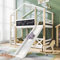 ANIROY Kinderbett Baumhaus mit Rutsche & Leiter, Hochbett für Kinder, 2X Lattenrost, 90 x 200cm (Weiß A)