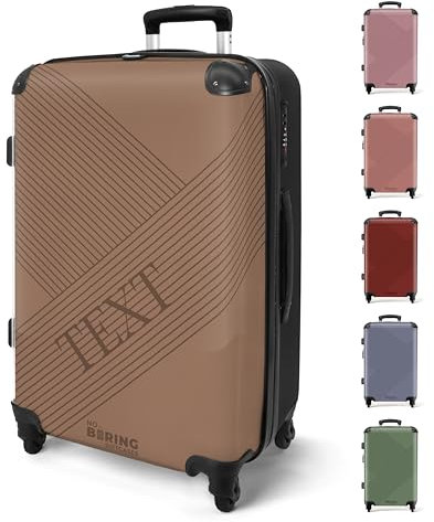 NoBoringSuitcases.com® Reisekoffer 67cm 72L Personalisiert - Großer Hartschalenkoffer mit Rollen, Leichtgewicht Trolley, Koffer Groß für 20kg Gepäck Linien in 6 Farben, Koffer für Flugzeug
